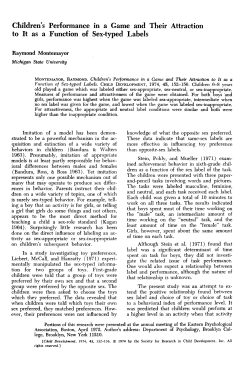 Children`s Performance in a Game and Their Attraction to It as a