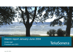 TeliaSonera Interim Report Jan-Mar 2004
