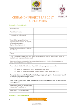 CINNAMON PROJECT LAB 2017 APPLICATION Section 1