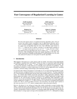 Fast Convergence of Regularized Learning in Games