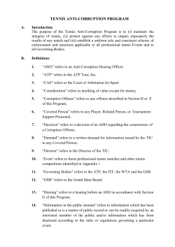 tennis anti-corruption program