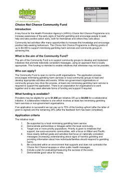 Choice Not Chance Application form