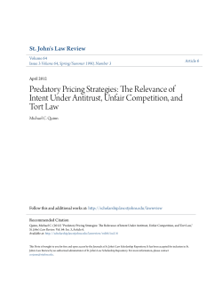 Predatory Pricing Strategies - St. John`s Law Scholarship Repository