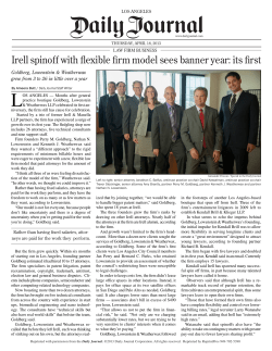 Irell spinoff with flexible firm model sees banner year