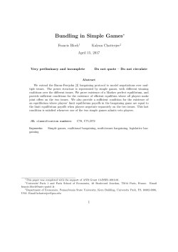 Bundling in Simple Games - Stony Brook Center for Game Theory