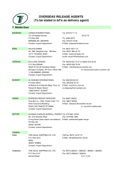 OVERSEAS RELEASE AGENTS (To be stated in b/l`s as delivery
