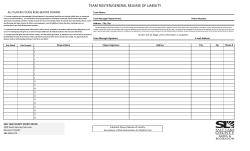 team roster/general release of liability