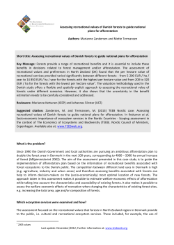 Assessing recreational values of Danish forests to guide national