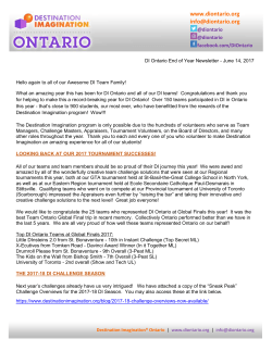 DI Ontario Newsletter of the year