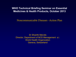 Noncommunicable Diseases &ndash; Action Plan pptx, 1.08Mb