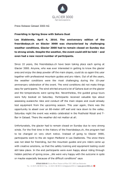 Press Release Gstaad 3000 AG Freeriding in