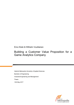 Building a Customer Value Proposition for a Game