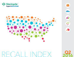 Q2 2016 Recall Index - Stericycle ExpertSOLUTIONS