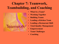 Chapter 7 Teamwork