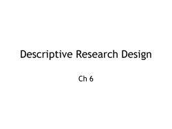Descriptive Research Design