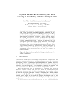 Optimal Policies for Platooning and Ride Sharing in