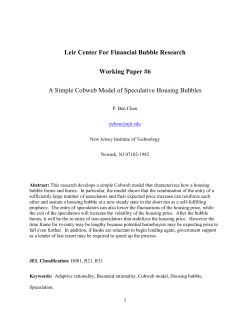 Leir Center For Financial Bubble Research Working Paper #6