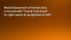Moral Assessment of Human Acts
