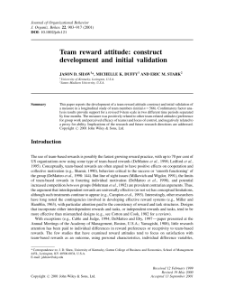 Team reward attitude: construct development and initial