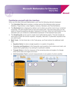 Microsoft &reg; Mathematics for Educators