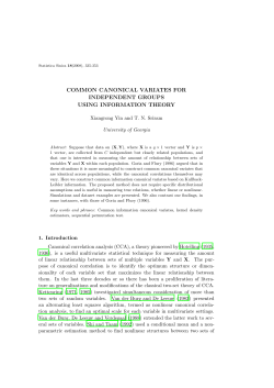 common canonical variates for independent groups using