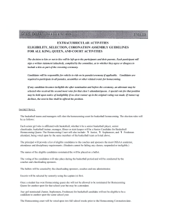 extracurricular activities ~ eligibility, selection, coronation assembly