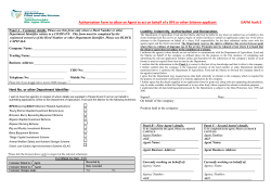 Authorisation Form to allow an Agent to act on behalf of a BPS or