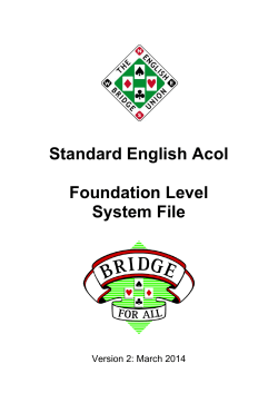 Full Standard English - English Bridge Union