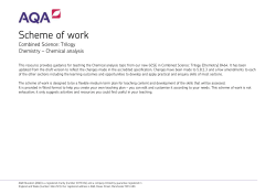 Scheme of work