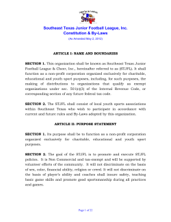 Southeast Texas Junior Football League, Inc