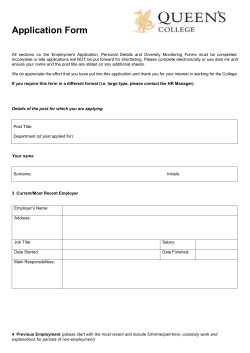 Application Form - Queen`s College