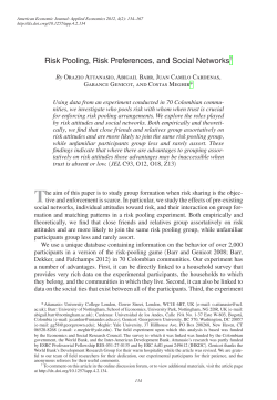 Risk Pooling, Risk Preferences, and Social Networks