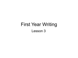 First Year Writing