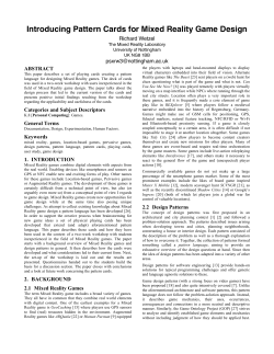 Introducing Pattern Cards for Mixed Reality Game Design