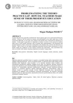problematizing the theory- practice gap: how esl teachers make