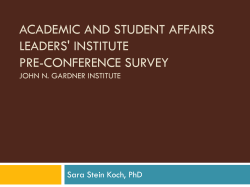 Academic and Student Affairs Leaders` Institute Pre