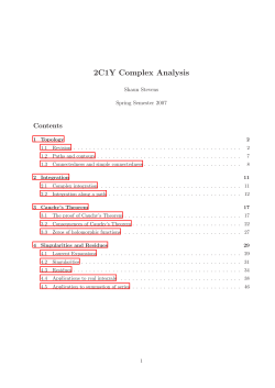 2C1Y Complex Analysis