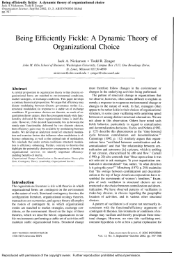 Being efficiently fickle: A dynamic theory of