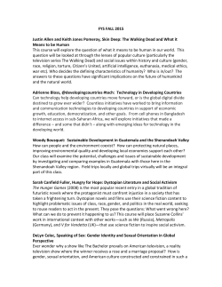 Master List of FYS 2015 courses