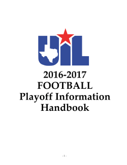 2016-2017 FOOTBALL Playoff Information Handbook