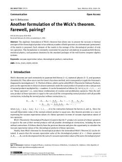 Another formulation of the Wick`s theorem. Farewell, pairing?