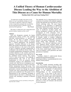 A Unified Theory of Human Cardiovascular Disease Leading the