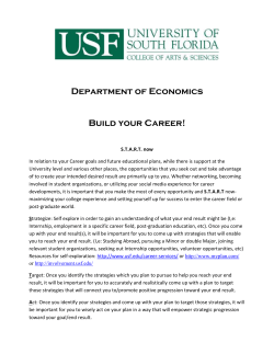 Department of Economics Build your Career! S.T.A.R.T. now In