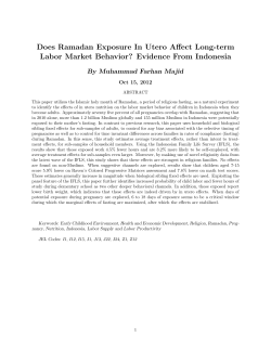 Does Ramadan Exposure In Utero Affect Long