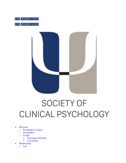 Society of Clinical Psychology | Division 12 of the American