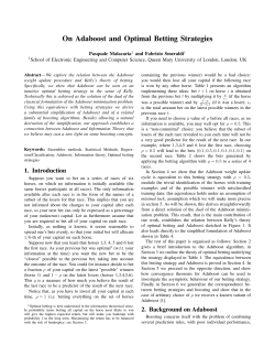 On Adaboost and Optimal Betting Strategies