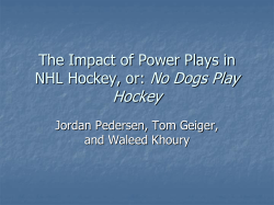 The Impact of Power Plays in NHL Hockey