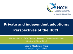 Private and independent adoptions: Perspectives of the HCCH