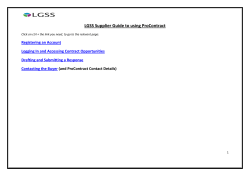 LGSS Supplier Guide to using ProContract