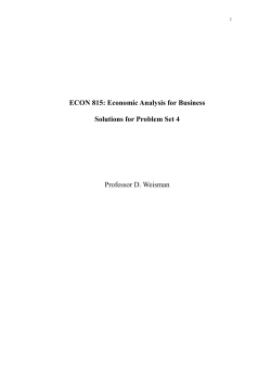 Solutions Problem Set 4